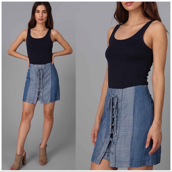 NATURAL FIBER TWO TONE TENCEL SKIRT~ VERY SOFT - Picture 4 of 8